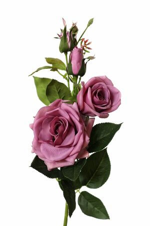 Tmavoružová umelá trsová ruža 85cm