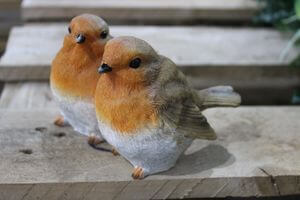 Narancssárga dekor madarak 8cm 