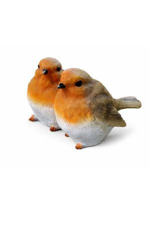 Oranžovo hnedé dekoračné vtáčiky párik 8cm