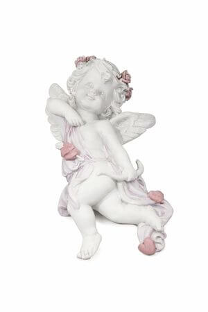 Fehér és rózsaszín felfüggeszthető angyal 11cm 