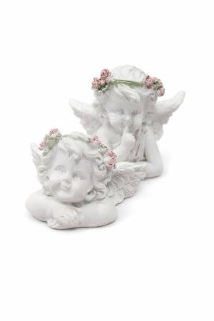 Fehér és rózsaszín angyalszobor 2-es készlet 3cm 