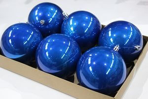Modré plastové koule 6ks 10cm