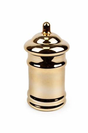 Arany színű üvegedény 20cm