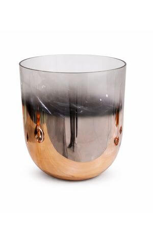 Medený hnedý lesklý sklenený kvetináč  20cm