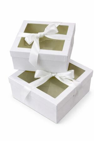 Biele flower boxy LUX 2-set
