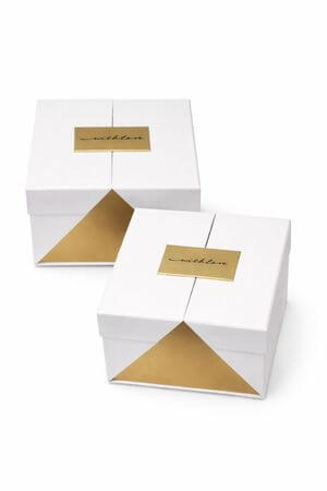 Bielo zlaté otváracie flower boxy LUX 2-set