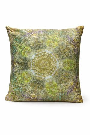 Zeleně modrý dekorační polštář MANDALA 45cm