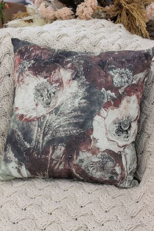 Zöld-barna dekor párna PIPACS 43cm