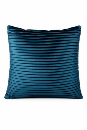 Modrý sametový skládaný dekorační polštář 45cm