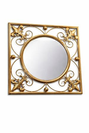 Zlaté hranaté luxory zrkadlo 60cm