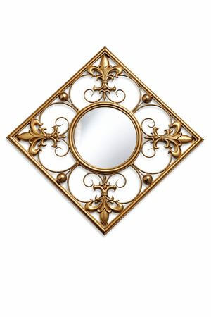 Zlaté hranaté luxory zrcadlo 48cm
