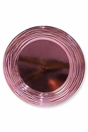 Rózsaszín fényes Moderno dekor tálca 33 cm