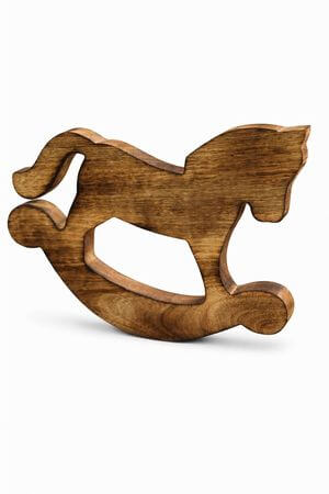 Hnedý drevený koník 20 cm