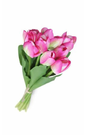 Rózsaszín mű tulipán csokor 40cm