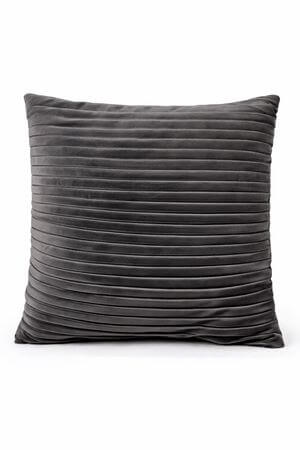 Hnědě šedý sametový skládaný dekorační polštář