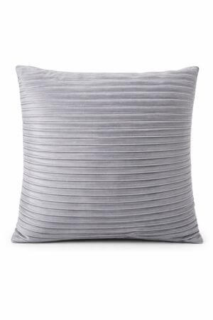 Sivý zamatový skladaný dekoračný vankúš 45cm