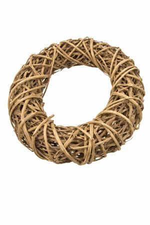 Barna fonott koszorú natúr 40cm
