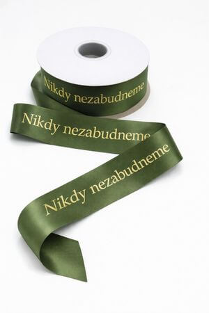 Zelená stuha Nikdy nezabudneme 5cm 50m