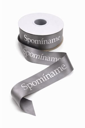 Šedá stuha "Spomíname" 5cm