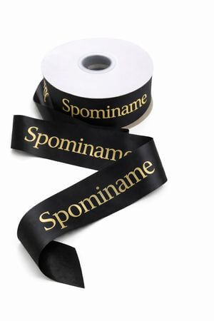 Čierna stuha "Spomíname" 5cm