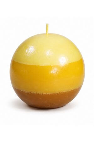 Žltá voňavá sviečka Citrus v tvare gule 9cm