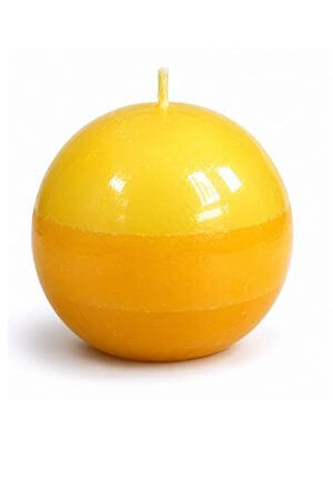 Žltá voňavá sviečka Citrus v tvare gule 7cm