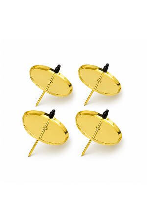 Zlaté bodce na svíčku 8cm 4-set