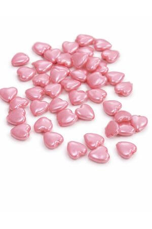 Szív alakú rózsaszín korallok 250g