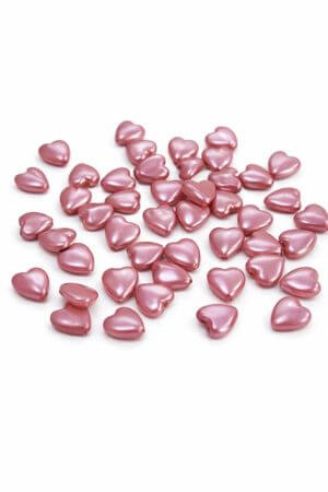 Starorůžové korálky ve tvaru srdíčka 250g