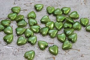 Szív alakú zöld korallok 250g