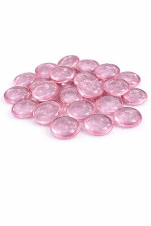 Růžový kabošon ve tvaru kruhu 1,5cm 250g