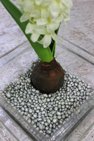 Ezüst dekoratív polisztirol golyók 210g