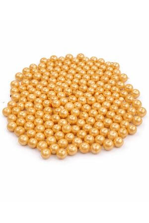 Oranžové perleťové korálky ve tvaru kuličky 250g