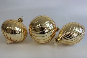 Arany felfüggeszthető karácsonyfadíszek 3-szett