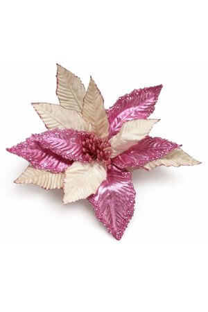 Ružová dvojfarebná vianočná ruža 28cm