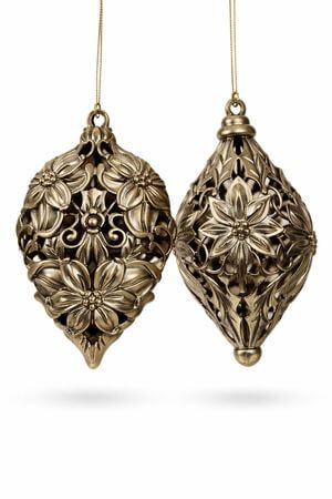 Réz színű felfüggeszthető karácsonyfadíszek 2szett