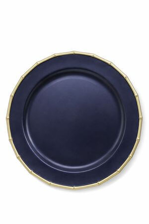 Kék matt dekor tálca, arany szegéllyel 33cm