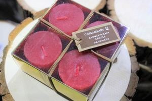 Bordové voňavé adventné sviečky 4cm 4-set