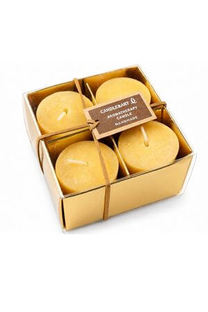 Žltoranžové voňavé adventné sviečky 4cm 4-set
