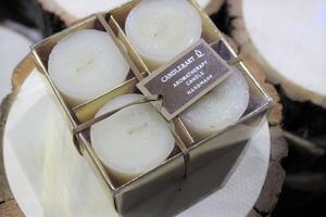 Krémové voňavé adventní svíčky 4cm 4-set