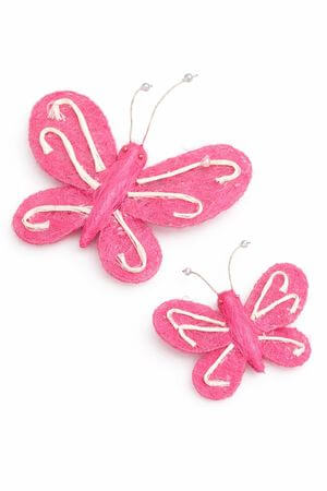 Cyklámenové dekoračné motýle 2-set