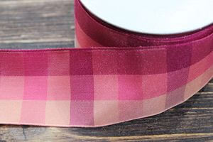Rózsaszín kockás szalag 4cm 10m