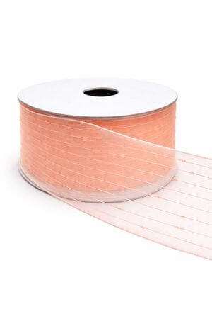 Neonově oranžová průhledná stuha 4cm 10m