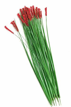 Mű dekor fű, piros golyókkal 7db 65cm