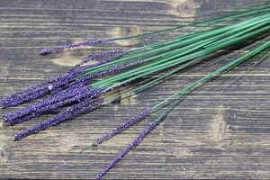 Mű dekor fű, lila golyókkal 90cm