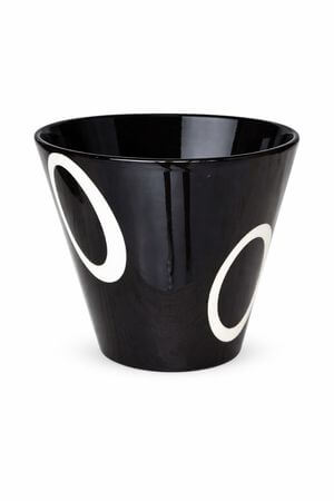 Čierny kvetináč BLACK&WHITE 19cm