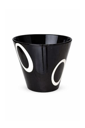 Čierny kvetináč BLACK&WHITE 15cm