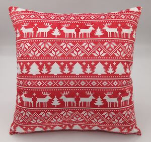 Tradičný červeno biely vianočný vankúš 45cm