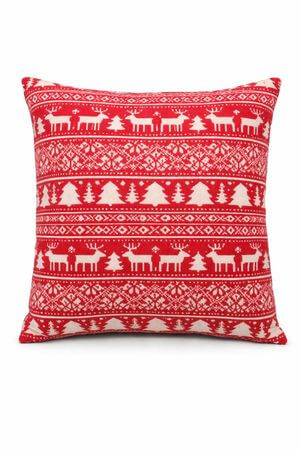 Tradičný červeno biely vianočný vankúš 45cm