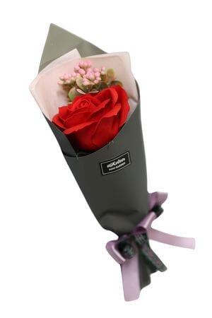 Piros szappan rózsacsokor 1db 27cm